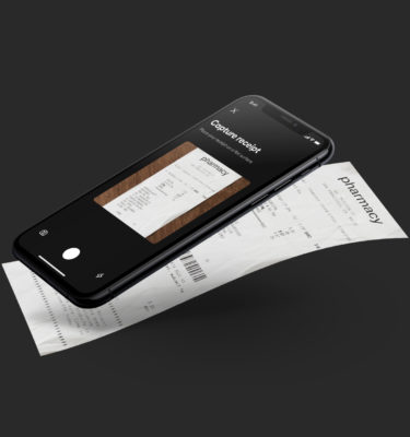 Phone displaying Starship's mobile app receipt capture feature